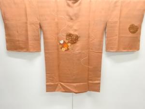 未使用品　花・箔散らし模様刺繍絵羽道行コート
